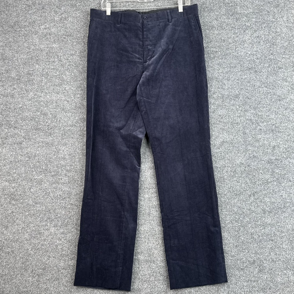 Ralph Lauren Black Label Corduroy Pants Mens 34x33 Navy Made Italy Straight Leg
